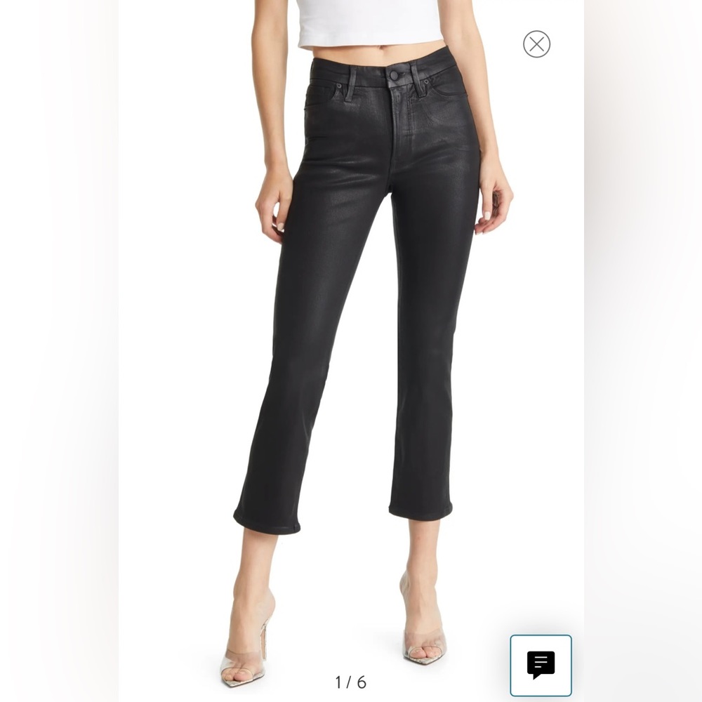 Good American Good Straight Coated Jeans
